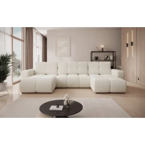 Kotna sedežna garnitura AURELIA je modernega dizajna. S svojim elegantnim videzom se bo podala v vsak prostor. Sedežna je praktična za uporabo saj se