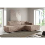 Kotna sedežna garnitura MAURICIUS je osupljiv kos pohištva z brezčasnim slogom, ki se bo podal k vsakemu dekorju. Njene zaokljene, mehke oblike in