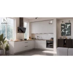 Kuhinjski blok ARIANA 290x230 cm je elegantna kuhinja v več barvnih kombinacij. Kuhinja je izdelana iz oplemenitenih ivernih plošč debeline 16 mm,