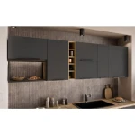 Kuhinjski blok ARIANA 255 cm je elegantna kuhinja v več barvnih kombinacij. Kuhinja je izdelana iz oplemenitenih ivernih plošč debeline 16 mm, prevlečenih