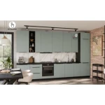 Kuhinjski blok ARIANA 390 cm je elegantna kuhinja v več barvnih kombinacij. Kuhinja je izdelana iz oplemenitenih ivernih plošč debeline 16 mm, prevlečenih