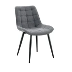 Kuhinjski stol TARIK siva tkanina je odlična rešitev za kombiniranje v minimalističen ali industrijski stil prostora. Kombinacija sivega prešitega blaga s