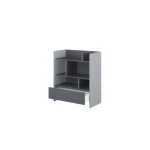 Nizki regal za posteljo v omari METULJ je eleganten in prostoren. Prostorna notranjost in razporeditev ponuja veliko prostora za oblačila, dodatke in druge