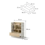 Nizki regal za posteljo v omari METULJ 92 x 108 - slika 13
