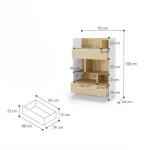 Nizki regal za posteljo v omari METULJ 92 x 138 cm je eleganten in prostoren. Prostorna notranjost in razporeditev ponuja veliko prostora za dodatke in druge