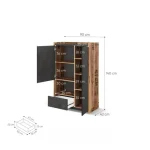 Omara FERDO je primerna za vsak prostor. Lahko se jo uporablja kot omaro v dnevni sobi ali pa kot garderobno omaro. Ima en predal in veliko polic, kar