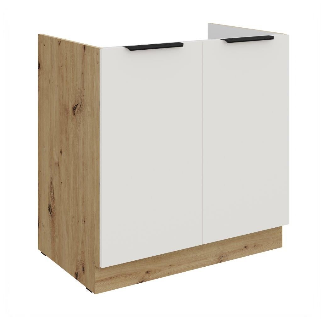 Kuhinjo ARIANA je možno naročiti v kompletu (Kuhinjski bloki ARIANA) ali pa po posameznih elementih po vaši izbiri. Omara za pomivalno korito ARIANA hrast