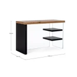 Pisalna miza LINE WOOD črna 120X50 - slika 8