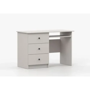 Pisalna miza SNEŽINKA združuje sodoben slog s funkcionalnostjo. Ima tri praktične predale za shranjevanje. Svetla barva z ročaji doda čar in daje ceolotni
