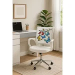 Pisarniški stol SONČEK nastavljiv po višini je primeren za otroške sobe in mladinske sobe. Dobavljiv je v vzorcu, ki je viden na sliki. Nastavljiv je po