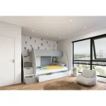 Pograd NEK je primeren za vse otroške ali mladinske sobe. Narejen je iz laminirane plošče debeline 16 mm. Korpus pograda je v beli barvi, fronta je v beli