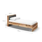 Postelja FERGO je primerna za vsako spalnico. Ima knjižni regal pri glavi, kar vam omogoča da odlagate svoje stvari tja gor. Material: - Laminirana plošča