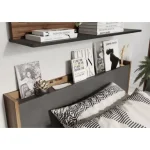 Postelja FERGO je primerna za vsako spalnico. Ima knjižni regal pri glavi, kar vam omogoča da odlagate svoje stvari tja gor. Material: - Laminirana plošča