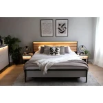 Postelja GRIZLI je zasnovana za udoben počitek in spanec. Trpežen letveni okvir zagotavlja dodatno oporo. Postelja je opremljena z LED osvetlitvijo. Njena