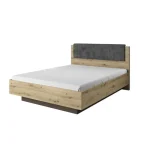 Elegantna in moderna postelja JELENA 160 x 200, je narejena iz visokokakovostnih materialov. Kontrastna barvna kombinacija čudovitega, naravnega hrasta in