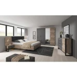 Elegantna in moderna postelja NEDA je narejena iz odličnih materialov v antik sivem/hrast dekorju. Postelja ima ABS robove, ki zagotavljajo večjo odpornost