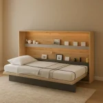 Postelja v omari BALONČEK je praktična in modna vodoravna postelja za v otroško ali mladinsko sobo. Primerna je za vzmetnico širine 120 cm in se lahko