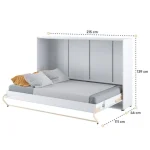Postelja v omari ZVONČEK PRO 120x200cm - bela visoki sijaj - slika 7