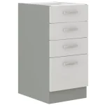 Kuhinjo ELITE je možno naročiti v kompletu (kuhinjski bloki ELITE) ali pa po posameznih elementih po vaši izbiri. Predalnik ELITE 40D 4P je sestavljen iz