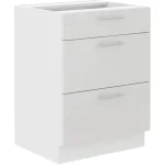 Kuhinjo ELZA je možno naročiti v kompletu (kuhinjska bloka Elza) ali pa po posameznih elementih po vaši izbiri.  Predalnik ELZA 60D je sestavljena iz