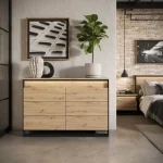 Predalnik KVIN ponuja funkcionalno notranjost, odlikuje pa jo tudi edinstveni slog. Zanimiv dekor z jasnim lesnim vzorcem se odlično prilega črnim detajlom.