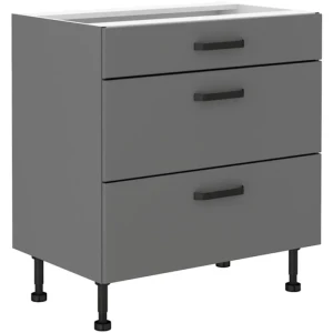 Predalnik NITA 80D 3P je možno naročiti v kompletu (Kuhinjski bloki NITA) ali pa po posameznih elementih po vaši izbiri. Predalnik NITA 80D 3P je sestavljen