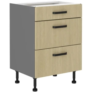 Predalnik RONA 60D 3P je možno naročiti v kompletu (Kuhinjski bloki RONA) ali pa po posameznih elementih po vaši izbiri. Predalnik RONA 60D 3P je sestavljen