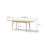 Raztegljiva jedilna miza DOBY 3 je idealen kos pohištva za vašo jedilnico. Zahvaljujoč raztegljivi funkciji lahko velikost mize preprosto prilagajate svojim