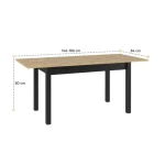 Raztegljiva miza KVIN je moderna a hkrati elegantna miza, ki bo popestrila vsak prostor. Ima črne, vitke noge v kombinaciji z vrhunskim lesom. Zaradi svoje