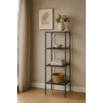 Regal KAI, je eleganten in kakovosten kos pohištva. Narejen je iz laminirane plošče, ogrodje je narejeno iz kovine. S svojo obliko je zelo priročen. Je v