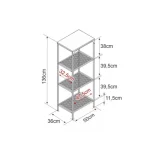 Regal KAI, je eleganten in kakovosten kos pohištva. Narejen je iz laminirane plošče, ogrodje je narejeno iz kovine. S svojo obliko je zelo priročen. Je v