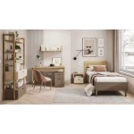 Regal LENI z kar petimi policami in dvemi predali je praktičen in univerzalen. Združuje sodoben slog s funkcionalnostjo. Svetla barva doda čar in daje