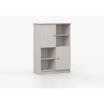 Regal SNEŽINKA z kar osmimi predali je praktičen in univerzalen. Združuje sodoben slog s funkcionalnostjo. Svetla barva z ročaji doda čar in daje ceolotni