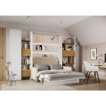 Regal za posteljo v omari METULJ 2 je elegantna in prostorna. Regal ima sistem za odpiranje na dotik "PUSH TO OPEN". Mehanizem odpiranja na dotik odpravlja