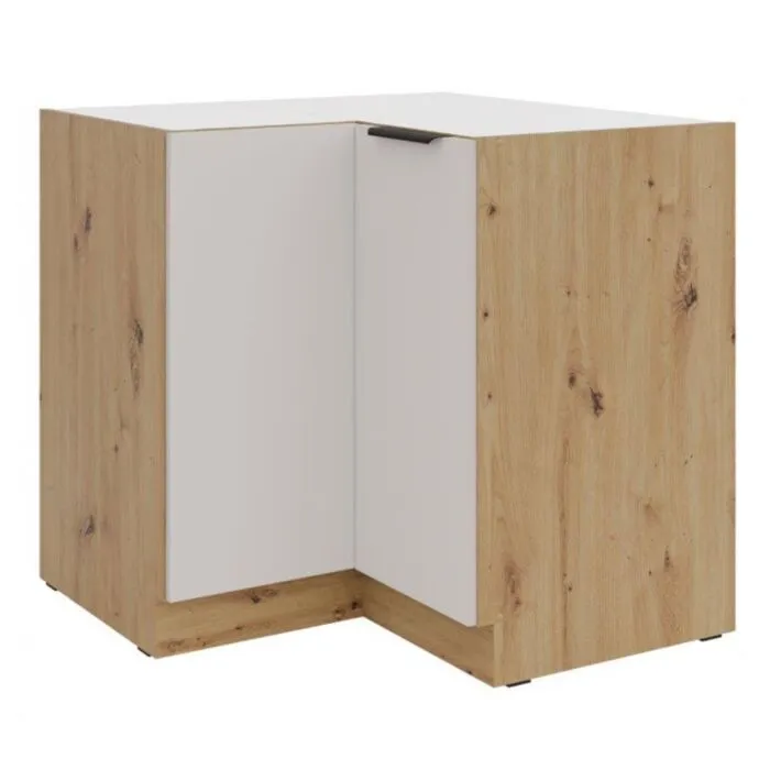 Kuhinjo SOLA je možno naročiti v kompletu (Kuhinjski bloki SOLA) ali pa po posameznih elementih po vaši izbiri. Spodnja kotna omara SOLA 90x90 D je