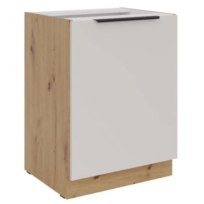 Spodnja omara SOLA 60D Kuhinjo SOLA je možno naročiti v kompletu (Kuhinjski bloki SOLA) ali pa po posameznih elementih po vaši izbiri. Spodnja omara SOLA 60D je sestavljena iz MDF