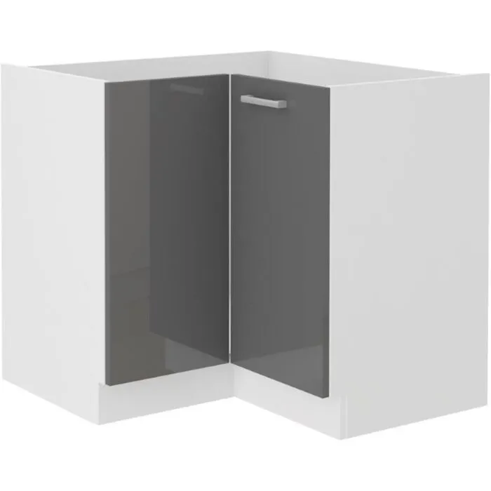 Spodnji kotni element SONJA 89 x 89 D Spodnji kotni element SONJA 89 x 89 D je dobavljiv v belo sivi kombinaciji. Korpusi so iz laminirane plošče debeline 18 mm.Ročaji so iz pvc-ja. Barva: -