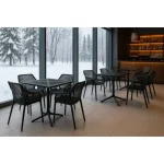 Stol RIO v barvi grafit/črna je moderen stol izdelan iz polipropilena, kateremu so dodana steklena vlakna za še večjo trdnost. Stol je namenjen tako za