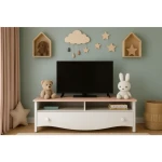 TV komoda BELLA je primerna za vsako dnevno sobo. Je nežnega, a elegantnega izgleda. Čiste linije in sodobna barvna kombinacija omogočata enostavno