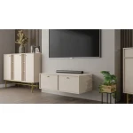 TV omarica TOKI je elegantna in kakovostna omarica, ki se prilega v vsako dnevno sobo. Dobavljiva je v treh barvnih kombinacijah: zelena s črnimi ročaji ter