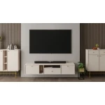 TV omara TOKI 180 je elegantna in kakovostna omarica, ki se prilega v vsako dnevno sobo. Dobavljiva je v treh barvnih kombinacijah: zelena s črnimi ročaji