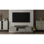 TV omara TOKI 180 je elegantna in kakovostna omarica, ki se prilega v vsako dnevno sobo. Dobavljiva je v treh barvnih kombinacijah: zelena s črnimi ročaji