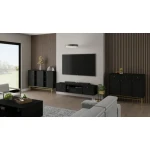 TV omara TOKI 180 je elegantna in kakovostna omarica, ki se prilega v vsako dnevno sobo. Dobavljiva je v treh barvnih kombinacijah: zelena s črnimi ročaji