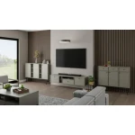 TV omara TOKI 180 je elegantna in kakovostna omarica, ki se prilega v vsako dnevno sobo. Dobavljiva je v treh barvnih kombinacijah: zelena s črnimi ročaji