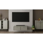 TV omarica TOKI je elegantna in kakovostna omarica, ki se prilega v vsako dnevno sobo. Dobavljiva je v treh barvnih kombinacijah: zelena s črnimi ročaji ter