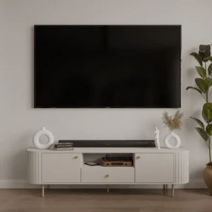 TV omarica OVARI 1, je moderen in eleganten kos pohištva. S svojo ovalno obliko se odlično poda v vsak prostor. Narejen je iz laminirane plošče debeline 16