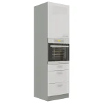 Visoka omara ELITE 60D je sestavljena iz fronte iz MDF plošče, debeline 16 mm, robovi so iz ABS 1 mm. Korpus je narejen iz laminirane plošče, debeline 16