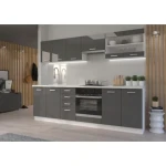 Visoka omara SONJA 60 je dobavljiva v belo sivi kombinaciji. Korpusi so iz laminirane plošče debeline 18 mm.Ročaji so iz pvc-ja. Barva: - bela mat / siva