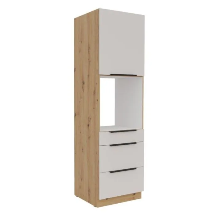 Kuhinjo SOLA je možno naročiti v kompletu (Kuhinjski bloki SOLA) ali pa po posameznih elementih po vaši izbiri. Visoka omara za pečico SOLA 60D 3P je