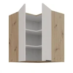 Kuhinjo SOLA je možno naročiti v kompletu (Kuhinjski bloki SOLA) ali pa po posameznih elementih po vaši izbiri. Zgornja kotna omara SOLA 60x60 72 2V je